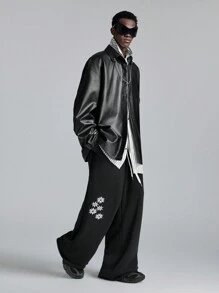 NEON BLANC Chemise à manches longues noir, style de rue pour homme, automne/hiver