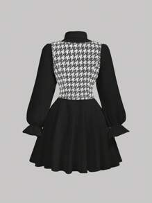SHEIN MOD Koszula z długim rękawem w blokach kolorów z kamizelką, styl uniwersytecki, stroje dwuczęściowe, sukienka z wolnymi podstawami, sukienka na bal, sukienka nauczycielska, odzież biurowa, sukienki na bal maturalny, sukienka na powrót do szkoły, strój biznesowy casual dla kobiet