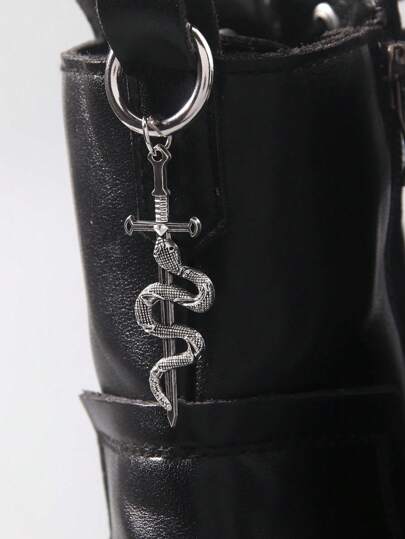 Goth 1 paire de décoration de pendentif croix gothique et serpent, convient pour les bottes, Halloween