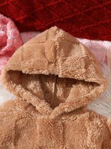 Bộ quần dài và áo hoodie nhung cho bé gái - màu nâu - Xem 3