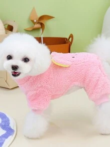 PETSIN Pink Teddy Bear Plush Adorable Thermal Lined Warm & Leash Attachable Pet , Autumn/Winter - Pink - View 5