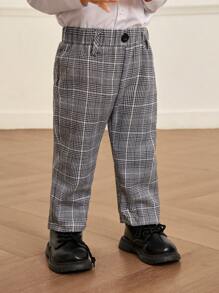 Souflis Souflis Pantalones de cuadros formales de otoño/invierno para bebé niño, estilo informal caballero adecuado para ocasiones formales y cumpleaños