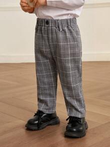 Souflis Souflis Pantalones de cuadros formales de otoño/invierno para bebé niño, estilo informal caballero adecuado para ocasiones formales y cumpleaños