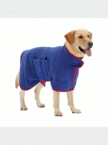 1 رداء استحمام امتصاصي فاخر للحيوانات الأليفة يجف بسرعة للكلاب والقطط ، من ألياف دقيقة ناعمة وفاخرة ، ماص جدًا مع إغلاق بزر ، معطف دافئ مريح للتجفيف كهدية عيد ميلاد وأعياد الميلاد