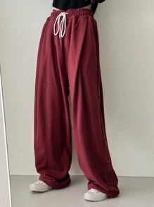 DAZY Women's Loose Elastic Waistband Street Style Sweatpants With Tie Fall Women Joggers