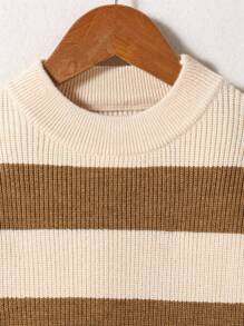SHEIN Young Girl Casual Colorblock Striped Sweater, Autumn/Winter - Multicolor - View 5