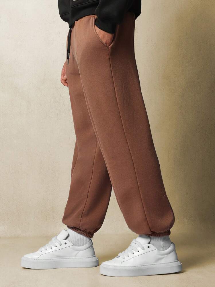 Jogger Style Sweatpants With Front Seam Detail