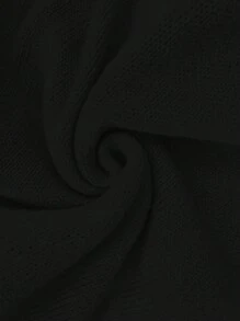 SHEIN Unity 大码女式字母图案高领长袖休闲毛衣，秋冬款