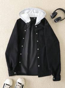 Manfinity NXTstreet Men Woven Slim Fit Casual Button-Up Shirt - Black - View 2