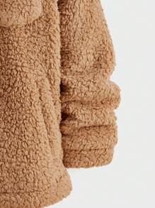 Manfinity VCAY Men Loose Fit Drop Shoulder Casual Fluffy Cardigan Jacket Suitable For Autumn - Khaki - View 4