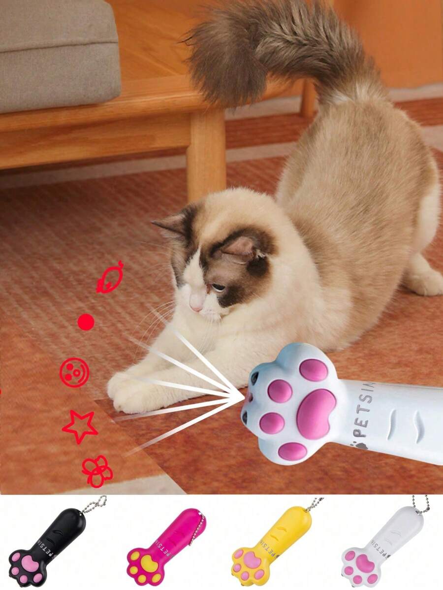 PETSIN 3 种模式猫/狗爱好者礼物和狗/猫妈妈爱宠物投影猫爱好者和猫妈妈爱逗弄笔，带 5 种可调节图案，激光猫爱好者和猫妈妈爱玩具，互动玩具与猫/狗爱好者礼物和狗/猫妈妈爱宠物 1 件 - 彩色 - 查看 1