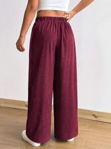 Flirla Plus Size High Waist Corduroy Wide Leg Pants For Women, Loose Fit Flattering Casual Trousers, Autumn/Winter