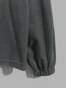 RueChic Men's Comfortable Casual Basic Style Flocked Graphic Home Set - Dark Grey - View 9