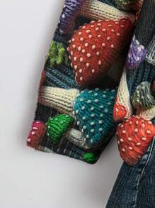 Chiquease 女士3D蘑菇图案圆领针织套头衫 秋冬款 - 彩色 - 查看 4