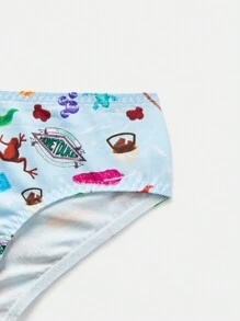 HARRY POTTER X SHEIN 3pcs Tween Girl Comfortable Cartoon Printed Briefs, Pink, Blue, Green