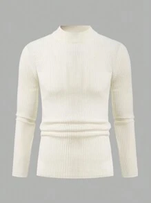 RueChic Men Solid High Neck Regular Sweater Slim Pure - Multicolor - View 5