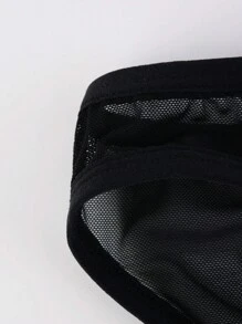 Men's Snake Skin Print Sexy Hollow Out Briefs - Multicolor - View 5