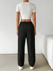 SHEIN EZwear Women's Casual Solid Color Corduroy Pencil Pants, Autumn/Winter