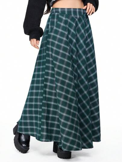 Fairycore Women's Autumn Fashionable Countryside Style Patterned Pocketed Skirt