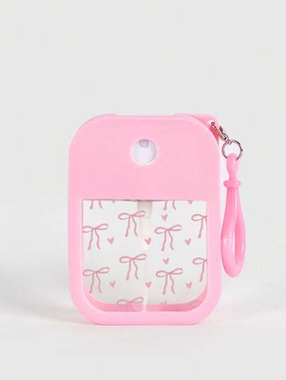 Kawaii 1 pezzo Flacone spray in silicone a forma di mela con stampa a fiocco, da 38ml, per profumo alcolico, ricaricabile, kit da viaggio