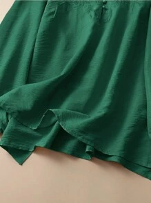 SHEIN LUNE Áo cánh dài tay cỡ lớn cho nữ, rộng rãi, phong cách cổ điển - màu xanh lá - Xem 4