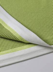 Manfinity Homme 男士撞色圆领长袖休闲宽松T恤，秋季 - 綠色 - 查看 4