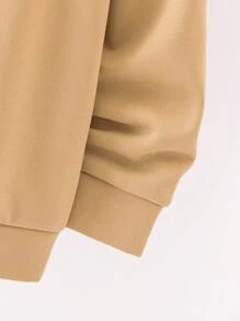 SHEIN Leap Crew 2pcs Tween Boy Thermal Lined Zip-Up Sweatshirt Jacket Set - Khaki - View 4