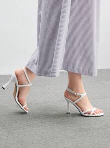 CUCCOO BIZCHIC White Fashionable High Heel Sandals For Women