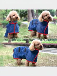 1 رداء استحمام امتصاصي فاخر للحيوانات الأليفة يجف بسرعة للكلاب والقطط ، من ألياف دقيقة ناعمة وفاخرة ، ماص جدًا مع إغلاق بزر ، معطف دافئ مريح للتجفيف كهدية عيد ميلاد وأعياد الميلاد