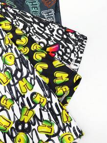 Snug Zone 4 piezas/Paquete Calzoncillos tipo bóxer informales para hombres con estampado de letras y contraste de color - Multicolor - Ver 7