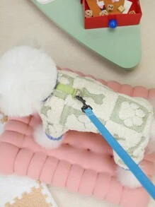 PETSIN Thick Flannel Green Cute Warm Padded Pet Jumpsuit For Autumn/Winter