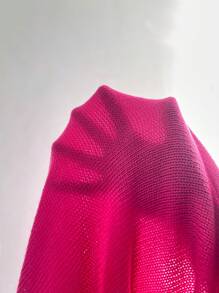 Calvaya 1 件大码撞色裹身立领长袖套头毛衣，适合冬季