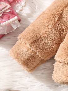 Bộ quần dài và áo hoodie nhung cho bé gái - màu nâu - Xem 4