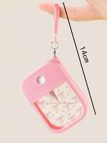 ROMWE Kawaii 1 件蝴蝶结印花硅胶苹果形卡片喷雾瓶 38 毫升酒精香水喷雾瓶旅行可再填充套装