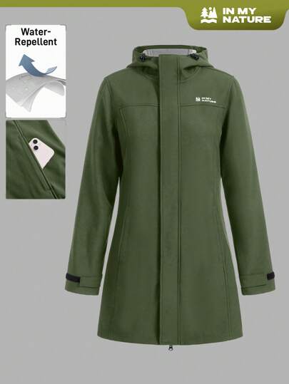 In My Nature 女款无氟防水复合羊毛户外连帽夹克，适合露营、徒步旅行和通勤