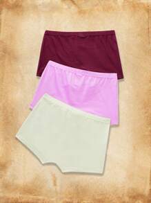 HARRY POTTER X SHEIN 3pcs/Set Tween Girl Apricot, Pink, Red Harry, Hermione, Ron Cartoon Print Comfortable Underwear - Multicolor - View 2