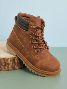 Mini mi 畅销儿童棕褐色折叠战斗靴——舒适、可变换的冬季双向穿着 - 駝色 - 查看 4