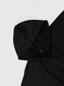 ROMWE MEN Street Life Herren Langarm Kapuzenpullover mit Reißverschluss, Buchstaben- und Grafikdruck, geeignet für den täglichen Gebrauch im Frühling & Herbst, Halloween