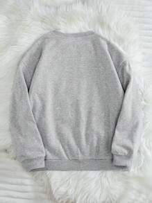 INAWLY Sweat-shirt-shirt col rond à fleurs et lettres brodées pour femmes grandes tailles, pour l'hiver, la remise des diplômes, les enseignantes, la rentrée scolaire, automne