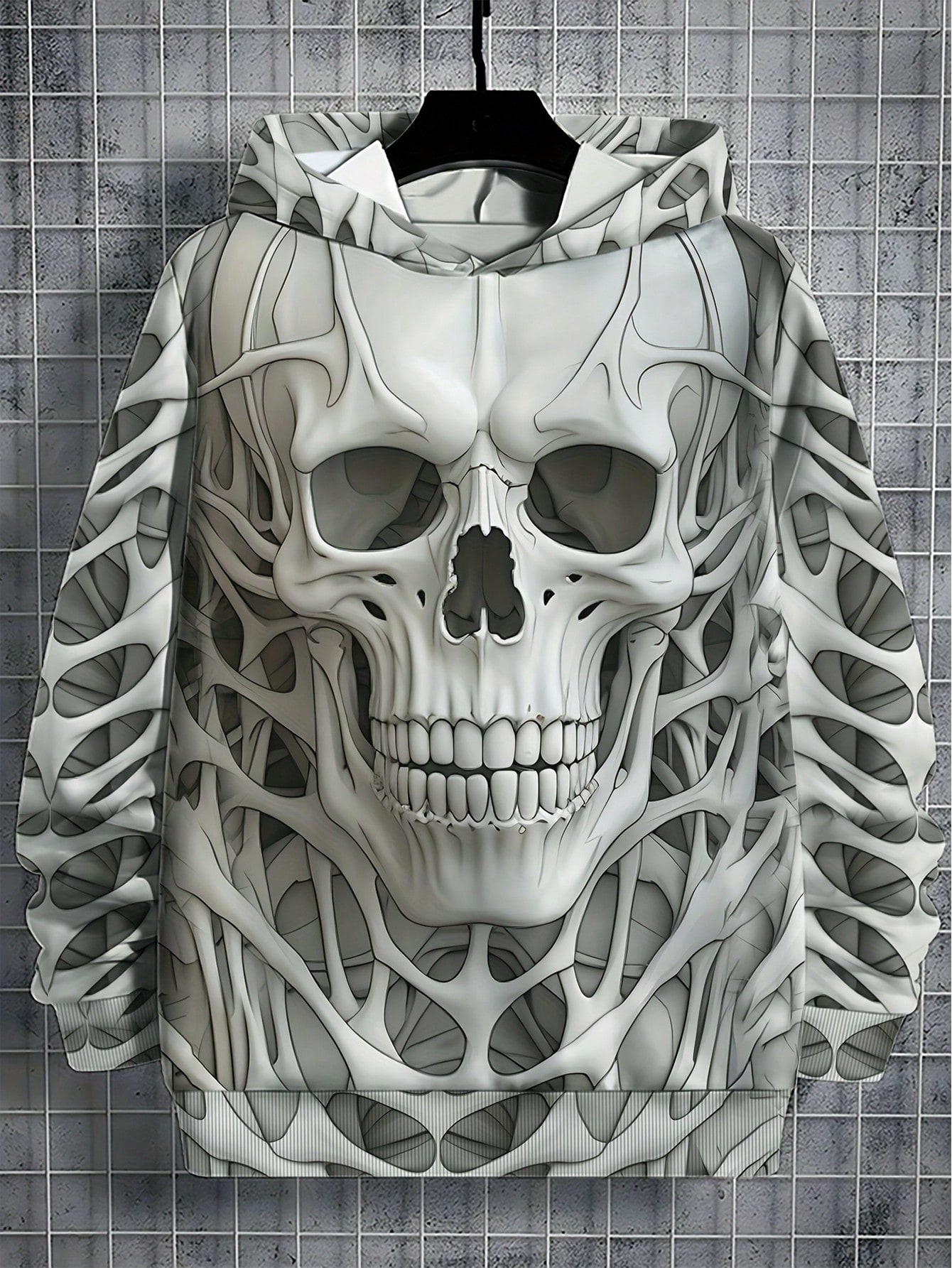 Manfinity Dauomo Men's Fashion 3D Skull Print Hoodie Sweatshirt For Autumn