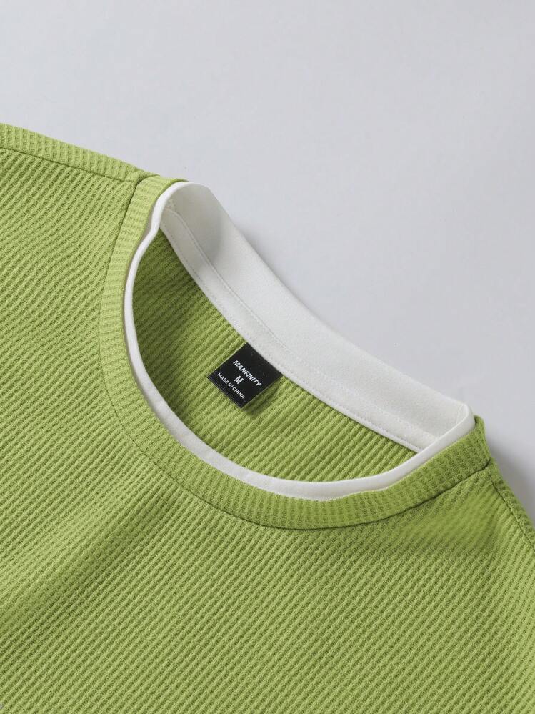 تي شيرت رجالي كاجوال بأكمام طويلة بياقة دائرية ذو...