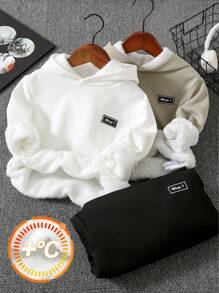 Buy 1 Get 2 Free, 3pcs Kids Christmas Sweaters, Boys Casual Hooded Long Sleeve Loose Fit Pullover, Versatile & Comfortable