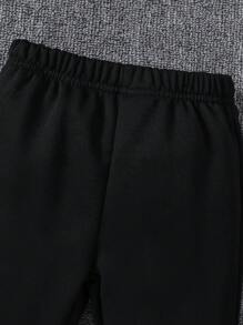 Ensemble Sweat-shirt à capuche avec impression de lettres "Bro" et pantalon de survêtement imprimé délavé pour bébé garçon
