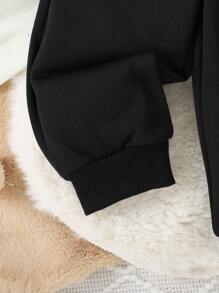 3pcs/Set Baby Girl Casual Sports Simple Design Sweatshirt Set, Spring And Autumn - Green - View 7