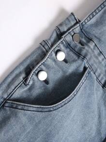 Manfinity Homme Men's Casual Washed Slim Fit Denim Bib Overalls