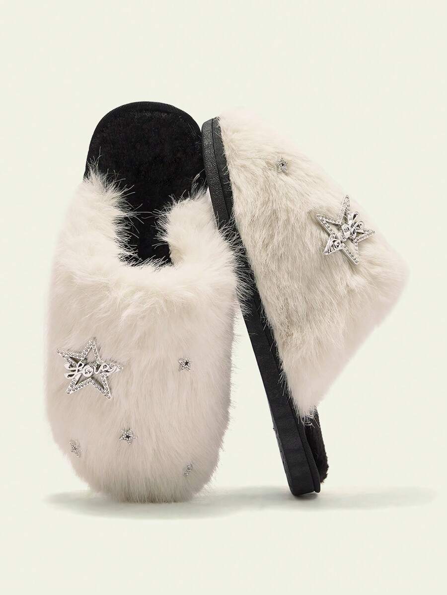 Cuccoo 女士休闲一脚蹬家居拖鞋，简约时尚，适合圣诞节和新年假期秋冬季日常穿着