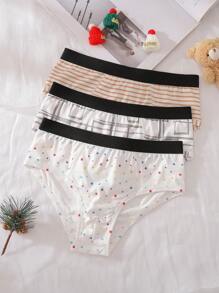 3-Pack Boys' Milk Silk Sea Shell & Starfish Graphic Print Underwear - Yellow - View 4