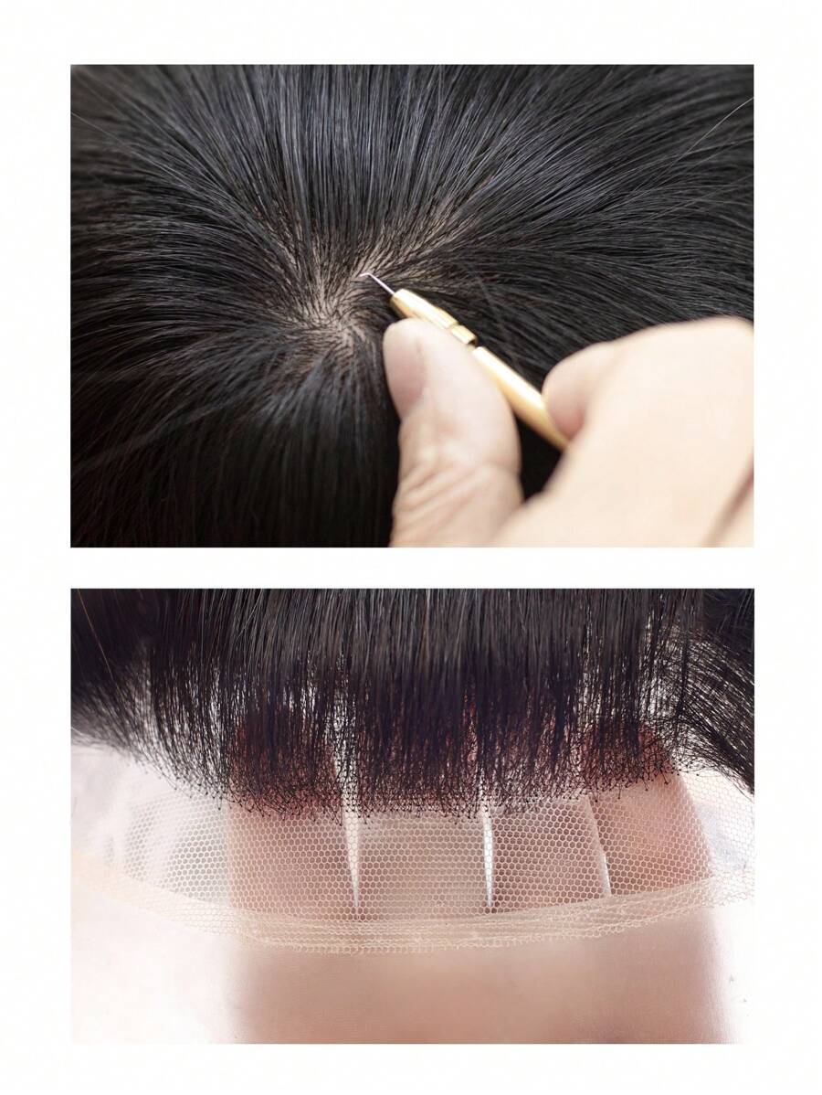 Swiss Lace Toupee For Men Human Hair Wigs Men Toupee Bleached Knot HD