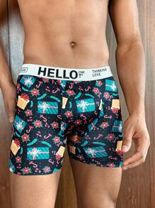 4pcs/Set Men's Christmas Print Boxer Briefs - Multicolor - View 3