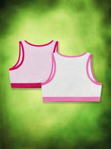 TEENAGE MUTANT NINJA TURTLES | SHEIN Conjunto de 2 piezas para niña con parte superior tipo ringer estampada con tortuga y letras